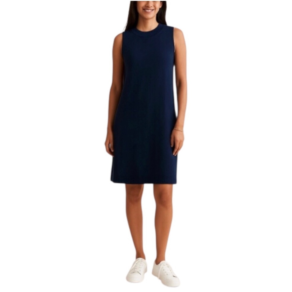 Athleta Women's Navy Mini Athleisure Dress Rib Trim Neck and Hem Size XXS